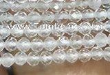 CTG1015 15.5 inches 2mm faceted round tiny white crystal beads