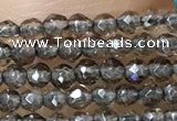 CTG1020 15.5 inches 2mm faceted round tiny smoky quartz beads