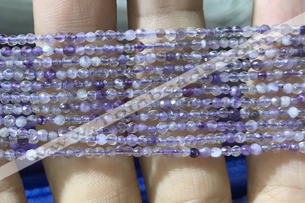 CTG1024 15.5 inches 2mm faceted round tiny purple fluorite beads