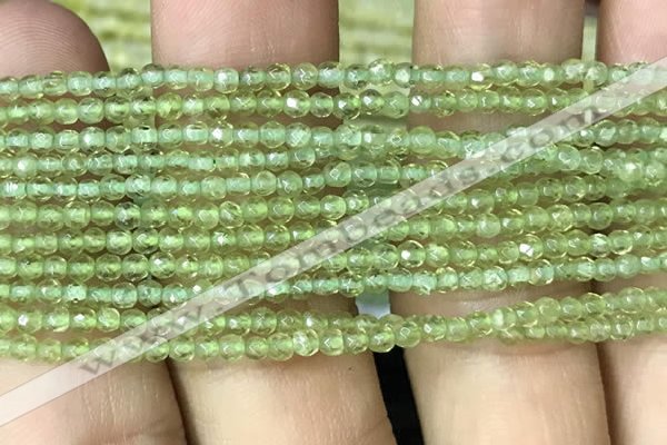 CTG1047 15.5 inches 2mm faceted round tiny peridot gemstone beads