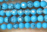 CTG1054 15.5 inches 2mm faceted round tiny turquoise beads