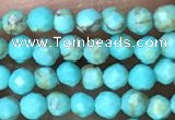 CTG1056 15.5 inches 2mm faceted round tiny turquoise beads