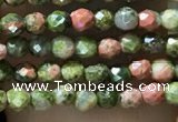 CTG1060 15.5 inches 2mm faceted round tiny unakite gemstone beads