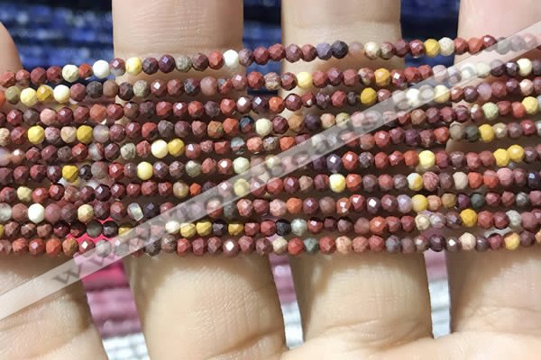 CTG1062 15.5 inches 2mm faceted round tiny mookaite beads