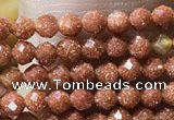 CTG1066 15.5 inches 2mm faceted round tiny goldstone beads