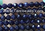 CTG1067 15.5 inches 2mm faceted round tiny blue goldstone beads