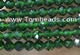 CTG1068 15.5 inches 2mm faceted round tiny green goldstone beads