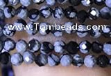 CTG1072 15.5 inches 2mm faceted round tiny snowflake obsidian beads