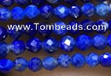 CTG1075 15.5 inches 2mm faceted round tiny lapis lazuli beads