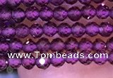 CTG1083 15.5 inches 2mm faceted round tiny purple garnet beads