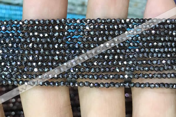 CTG1085 15.5 inches 2mm faceted round tiny hematite beads