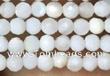 CTG1088 15.5 inches 2mm faceted round tiny mother of pearl beads