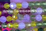 CTG1101 15.5 inches 2mm faceted round tiny quartz glass beads