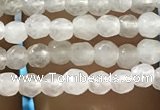 CTG1110 15.5 inches 3mm faceted round tiny white agate beads