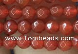 CTG1113 15.5 inches 3mm faceted round tiny red agate beads