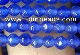 CTG1114 15.5 inches 3mm faceted round tiny blue agate beads