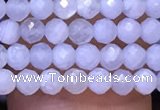 CTG1118 15.5 inches 3mm faceted round tiny blue lace agate beads