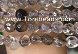 CTG1127 15.5 inches 3mm faceted round tiny smoky quartz beads