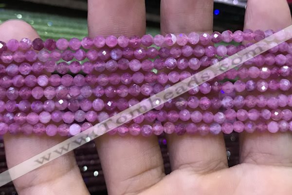 CTG1136 15.5 inches 3mm faceted round tiny imitation ruby beads