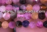 CTG1138 15.5 inches 3mm faceted round tiny tourmaline beads