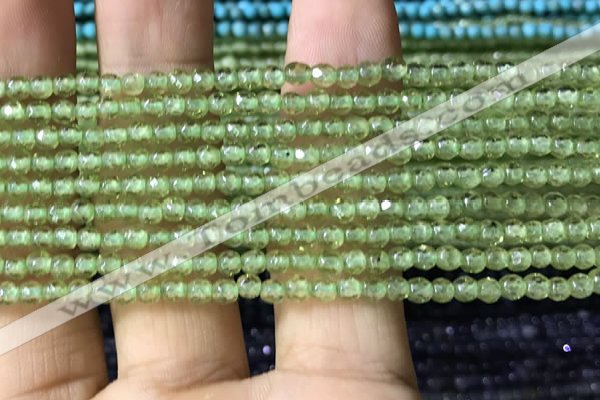 CTG1145 15.5 inches 3mm faceted round tiny peridot gemstone beads