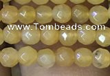 CTG1149 15.5 inches 3mm faceted round tiny yellow jade beads