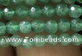 CTG1154 15.5 inches 3mm faceted round tiny green aventurine beads