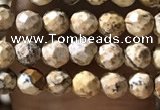 CTG1158 15.5 inches 3mm faceted round tiny picture jasper beads