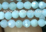 CTG1165 15.5 inches 3mm faceted round tiny amazonite beads