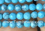 CTG1171 15.5 inches 3mm faceted round tiny turquoise beads