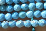 CTG1174 15.5 inches 3mm faceted round tiny turquoise beads