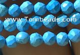 CTG1175 15.5 inches 3mm faceted round tiny turquoise beads