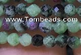 CTG1180 15.5 inches 3mm faceted round tiny ruby zoisite beads