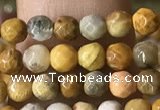 CTG1183 15.5 inches 3mm faceted round tiny fossil coral beads