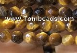 CTG1184 15.5 inches 3mm faceted round tiny yellow tiger eye beads