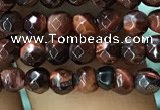 CTG1186 15.5 inches 3mm faceted round tiny red tiger eye beads