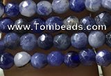 CTG1192 15.5 inches 3mm faceted round tiny blue spot stone beads