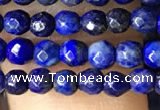 CTG1194 15.5 inches 3mm faceted round tiny dyed lapis lazuli beads