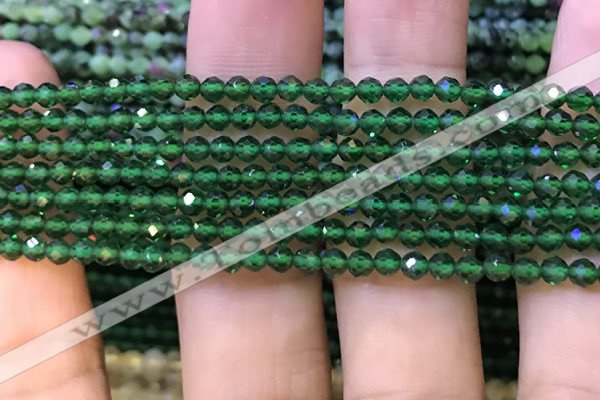 CTG1198 15.5 inches 3mm faceted round tiny quartz glass beads