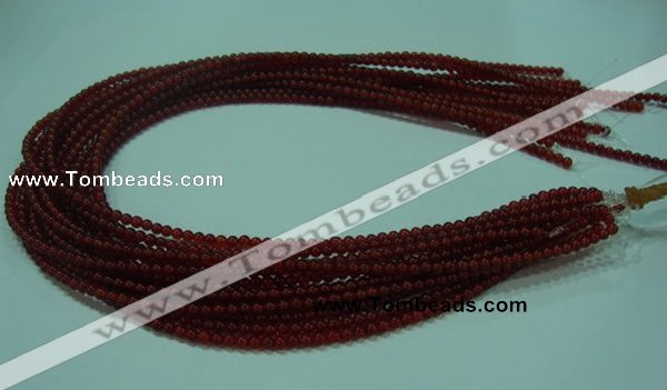 CTG12 15.5 inch 3mm round A grade tiny red agate beads wholesale