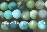 CTG1211 15.5 inches 4mm faceted round tiny chrysocolla beads