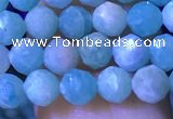 CTG1214 15.5 inches 4mm faceted round tiny amazonite beads