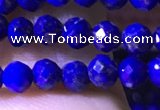 CTG1216 15.5 inches 4mm faceted round tiny lapis lazuli beads