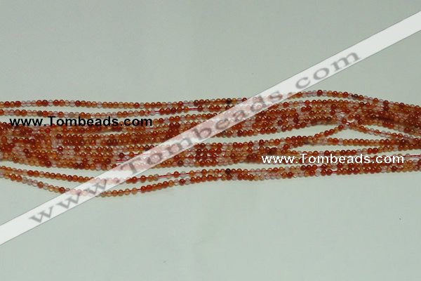 CTG123 15.5 inches 2mm round grade A tiny red agate beads wholesale