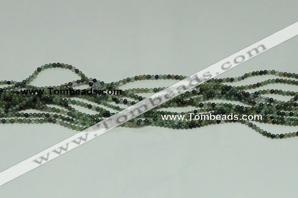 CTG126 15.5 inches 2mm round tiny moss agate beads wholesale