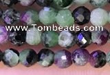 CTG1315 15.5 inches 3mm faceted round ruby zoisite beads