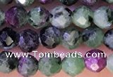 CTG1316 15.5 inches 4mm faceted round ruby zoisite beads