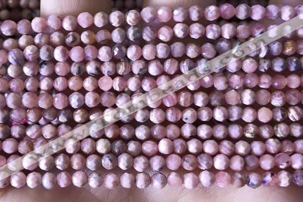 CTG1323 15.5 inches 4mm faceted round rhodochrosite beads wholesale