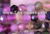 CTG1327 15.5 inches 3mm faceted round tourmaline beads wholesale