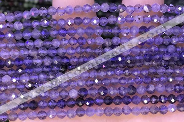 CTG1331 15.5 inches 4mm faceted round iolite beads wholesale